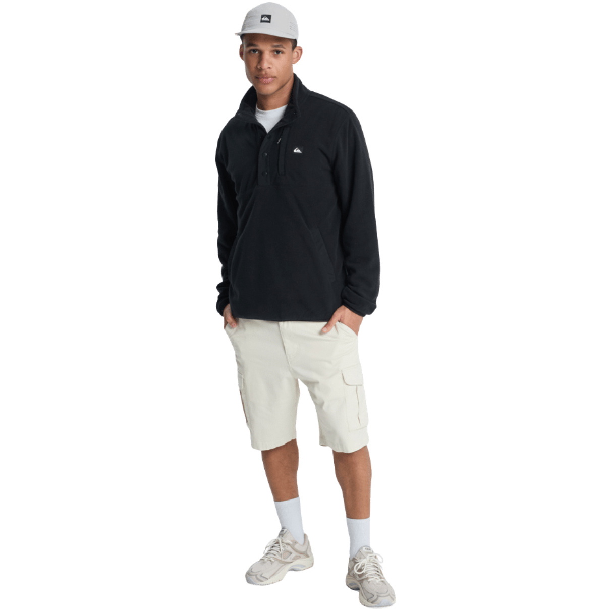 2026 Quiksilver Mens No Destination Half Opening Fleece EQYPF03072 - Black